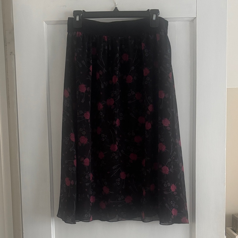 Floral Black and Pink Women's Skirt (Lola)